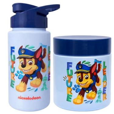 Imagem de Kit Pote Lanche Biscoitos + Squeeze 500ml Patrulha Canina - - Bandeira