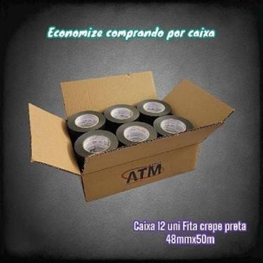 Imagem de Kit Com 12 Unidades de Fita Crepe 720 48mmX50m Preta - CREMER