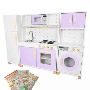 Imagem de Cozinha Infantil com Geladeira e Máquina de Lavar Kit Livro Educativo 