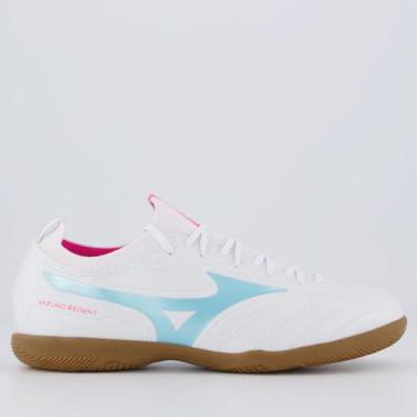Imagem de Chuteira Mizuno Regent IN Futsal Branca e Azul, 42