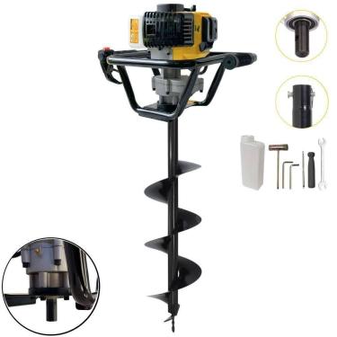 Imagem de Perfurador de Solo PSL517 à Gasolina 51,7CC 1,8HP com Broca 80X20CM Amarelo Lynus