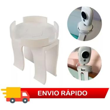 Imagem de Suporte para Babá Eletrônica de Berço com Instalação Fácil e Fios Organizados Branco OEM
