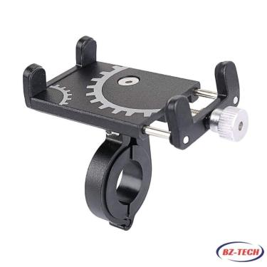 Imagem de Suporte de Celular para Bicicleta e Moto E-32 para GPS em Liga de Alumínio com Almofada de Silicone Preto OEM