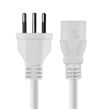 Imagem de Cabo de Força Tripolar para Fonte 3x0 e 75 mm 250V 2 m 10A Kit 10 Unidades Branco Vinik