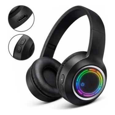 Imagem de Fone De Ouvido Bluetooth Sem Fio Led Headset Wireless Kapbom, Preto