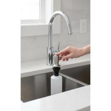 Imagem de 2x Dispenser Aço Inox Fosco 500ml Detergente Embutir Pia - Congratulat