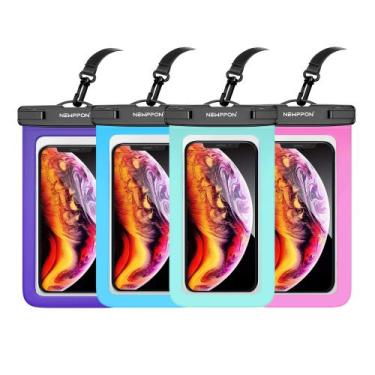 Imagem de Bolsa para celular Newppon, pacote com 4 unidades, à prova d'água, flu