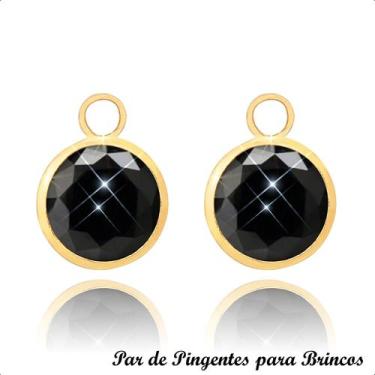 Imagem de Pingente para Brinco em Ouro 18k Pedra 6mm - Paulistana Joias, Negro