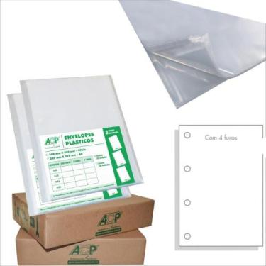 Imagem de Envelope Plastico Oficio 4FUROS Grosso 0,15MM PCT.C/100 (7897027207221