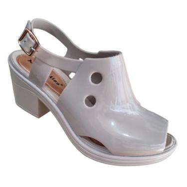 Imagem de Sandália Fem Peep Toe Salto Plataforma MissMiss - Miss Miss, 36, Bege