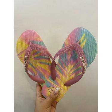 Imagem de Chinelo havaianas top fashion amarelo caja,  33, Amarelo caja
