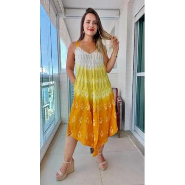 Imagem de Vestido Feminino Indiano Lurex Premium Alça c/ Regulagem e Bolsos Trap