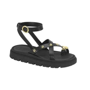 Imagem de Sandália Papete Flatform Spike Moleca 021298, Preto, 34