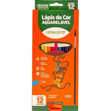 Imagem de Lápis de Cor Aquarelável LEO & LEO - 12 Cores