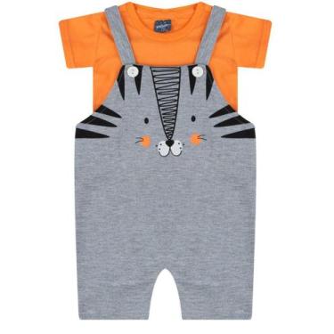 Imagem de Conjunto bebê jardineira e camiseta orange - Viston