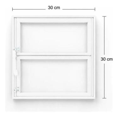 Imagem de Vitro Janela Basculante Alumínio Branco 30x30 Cm Vidro Liso - Variadas