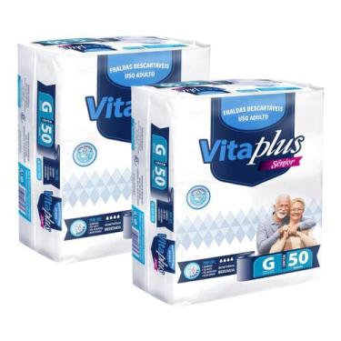 Imagem de Kit Com 2 Pacotão Fralda Geriátrica Adulto Vita Plus Care Barato - Vit