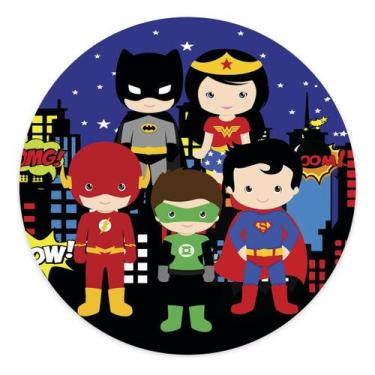 Imagem de Capa Para Mini Painel Redondo Decoração em Casa Heróis Cute Infantil M