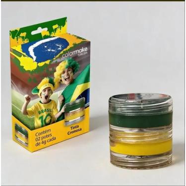 Imagem de Tinta Facial Brasil Verde E Amarelo Copa Do Mundo - Colormake