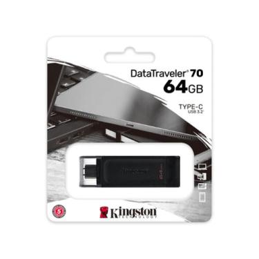 Imagem de Pen Drive Kingston DataTraveler 70 DT70 64gb USB-C 3.2