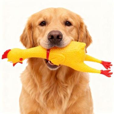 Imagem de Frango Galinha Brinquedo Interativo para Cachorro Pet Mordedor Plástic