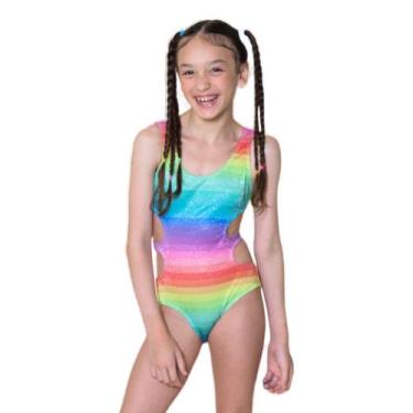Imagem de Maiô Infantil Proteção UPF50+ Manu - Arco-Íris - Banho Maria, 4