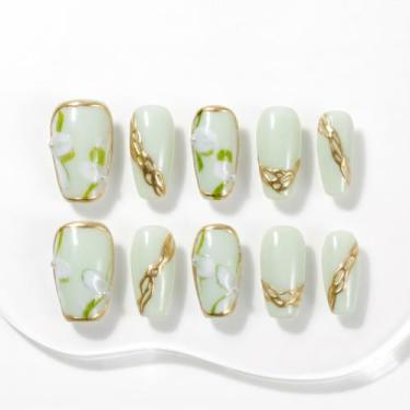 Imagem de Tips de Unhas Postiças Sun&Beam Nails Curta Bailarina Verde 10 Unidade