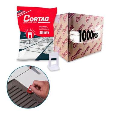 Imagem de Kit Espaçador Nivelador Slim Cortag Com 1000 Pçs 1.0MM a 2.0MM Piso Ce