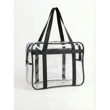 Imagem de Sacola Bolsa Jumbo Multiuso Cristal PVC 0,20mm com reforço EXTRA Alças
