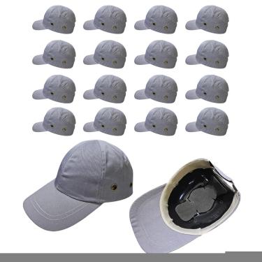 Imagem de Bone com Capacete EPI Kit 16 Uni Obra Segurança Reparo Casquete Construçao Oficina Proteçao Resistente Trabalho