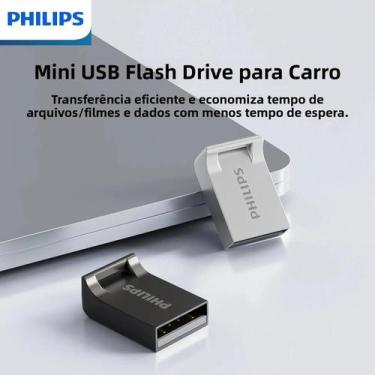 Imagem de Pen Drive USB Ultra Fino PHILIPS Mini Para Expansão De Armazenamento E