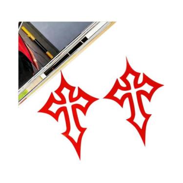 Imagem de Adesivos Refletivos Com Padrão Cruzado Para Motocicletas, 2 Peças, Dec