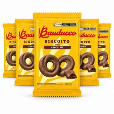 Imagem de Kit 50 Bolachas Bauducco Sachê Amanteigados Chocolate 11,8gr, 50