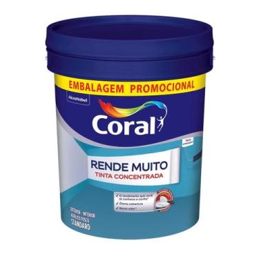 Imagem de Tinta Coral Acrílica Rende Muito 20L Branco Fosco Lavável Standard Ren