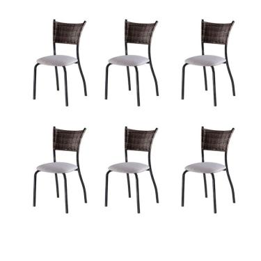 Imagem de Conjunto com 6 Cadeiras Espanha V Bege 89 cm