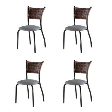Imagem de Conjunto com 4 Cadeiras Espanha VII Cinza Escuro 89 cm