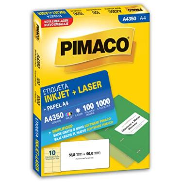 Imagem de Etiqueta inkjet/laser A4350 com 100 folhas Pimaco