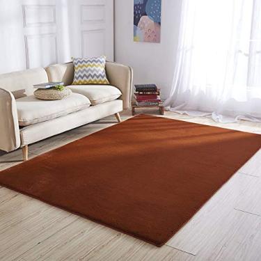 Imagem de Tapetes falsos curtos, tapete antiderrapante grosso e macio, lavável, para quarto, chão, sala de estar, sala de estudos, banheiro, varanda, quarto das crianças, café, 60120 cm