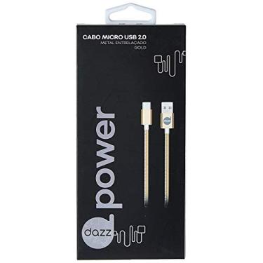 Imagem de Cabo para Android Micro USB para USB de Metal Dourado Dazz - 6013671