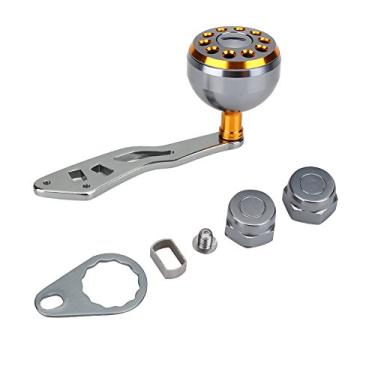 Imagem de Maçaneta de substituição de carretel Tbest de metal durável, puxador de pesca, alça de rotação de rolo, peça de empunhadura para Abu Round Baitcast (ouro)