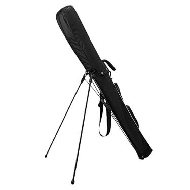 Imagem de Yajun Bolsa de suporte de golfe impermeável, bolsa de transporte portátil de grande capacidade, pacote de golfe pode conter 9 tacos com bolso para iniciantes, preta