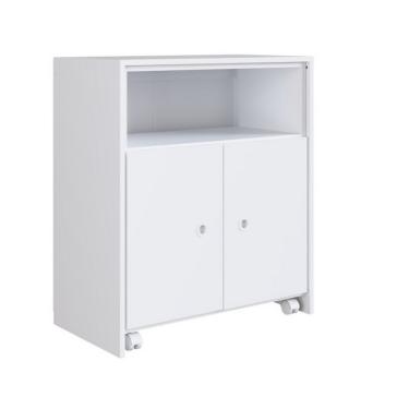 Imagem de Balcão Organizador Multiuso Com Mesa Recolhível Funcionale Art in Móveis - Branco