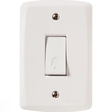 Imagem de Conjunto 4x2 com 1 Pulsador Campainha 10 A 250 V Tramontina Lux2 Branco Tramontina