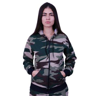 Imagem de Blusa Moletom Com Ziper Feminino Camuflado