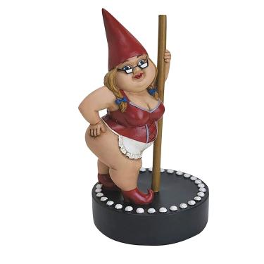 Imagem de AUSBENDER Pole Garden 15 cm Gnomo Dançando Gnomo Goblin Resina Miniatura Gnomos para Pátio Gramado Interno Escultura Decoração Quintal Colecionável Atraente (Dança Vermelha)