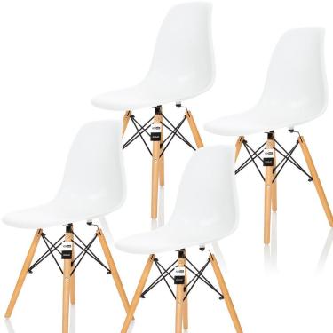Imagem de Conjunto 4 Cadeiras Charles Eames Branco - Kza Bela