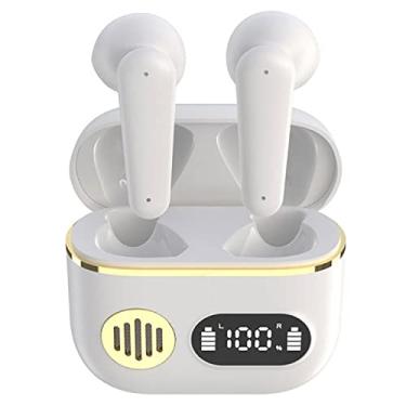 Imagem de Fones de ouvido esportivos sem fio retrô sem fio ergonômicos fones de ouvido intra-auriculares (branco)