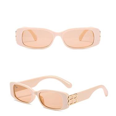 Imagem de Óculos retangulares olho de gato de luxo designer masculino feminino óculos de sol vintage decorativos para condução de carro, C7, China