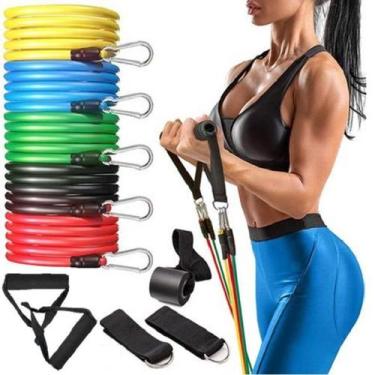 Imagem de Kit Elasticos Exercícios 11 Peças Pilates Musculação Treino - Concise