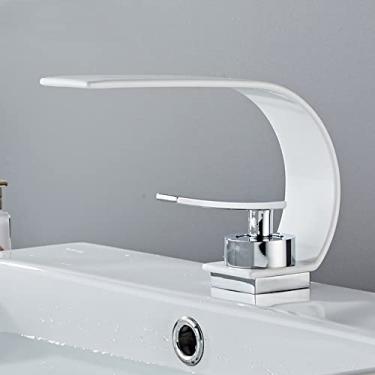 Imagem de Torneira da bacia do banheiro com cascata para montagem no deck, vaso de vaidade, pias, torneira misturadora, torneira de água fria e quente, com cromo, china